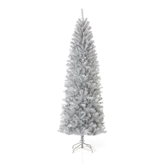 7.5Ft Unlit Silver Tinsel Artificial Christmas Tree By Glitzhome | 7.5 ft | Michaels®